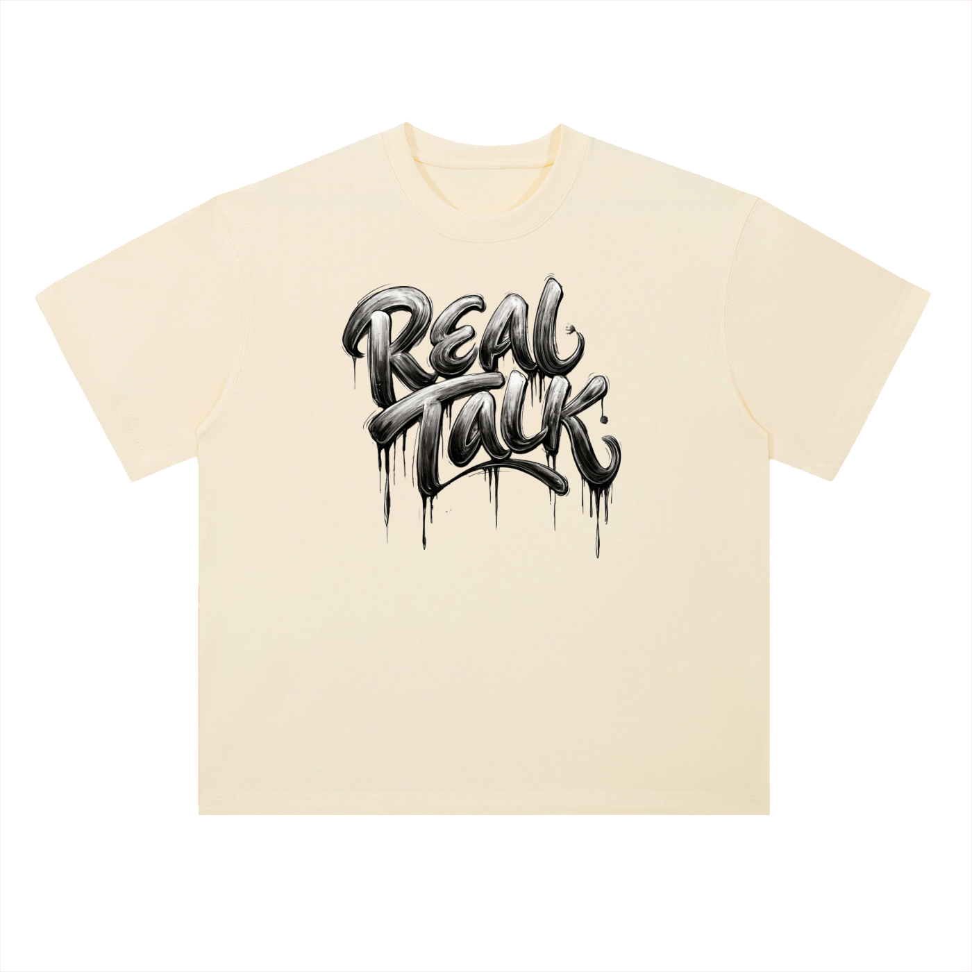 Real Talk-Heavyweight Drop Shoulder Cotton T-Shirt